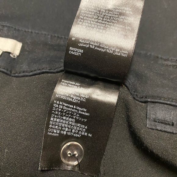 H&M Black Ankle Pant Side Zipper 8 Smooth Front Side Zipper Business Casual - Picture 12 of 12